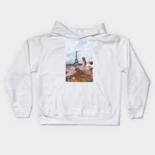 Summer in Paris oil painting Kids Hoodie